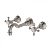 Fienza Lilian Basin/Bath Wall Set Cross Handle - Brushed Nickel